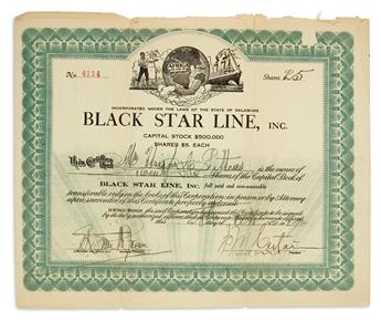 (GARVEY, MARCUS.) Group of ephemera relating to Garvey, the Universal Negro Improvement Association, and the Black Star Line.